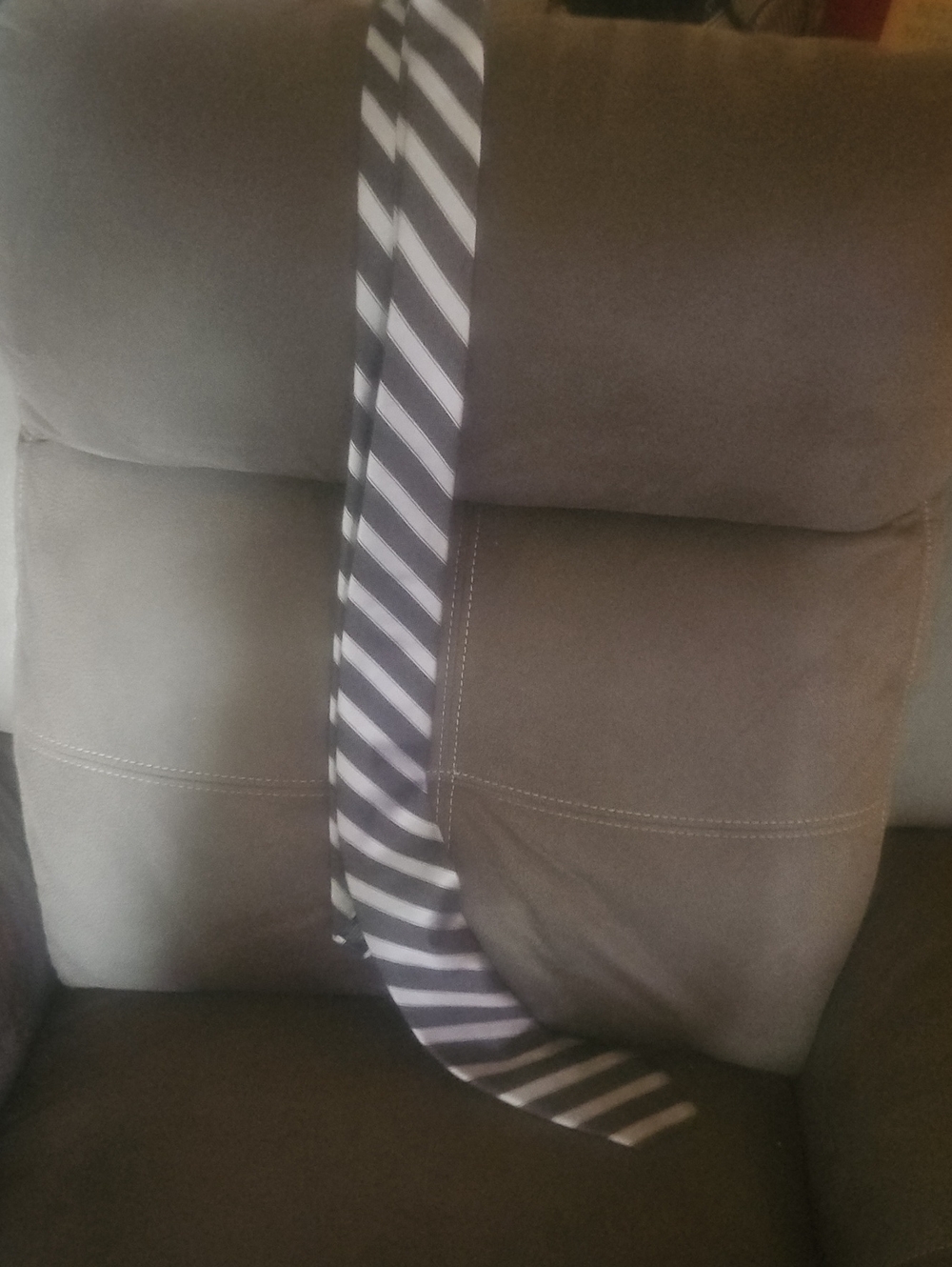Michael Kors Black and Silver Diagonal Stripe Tie